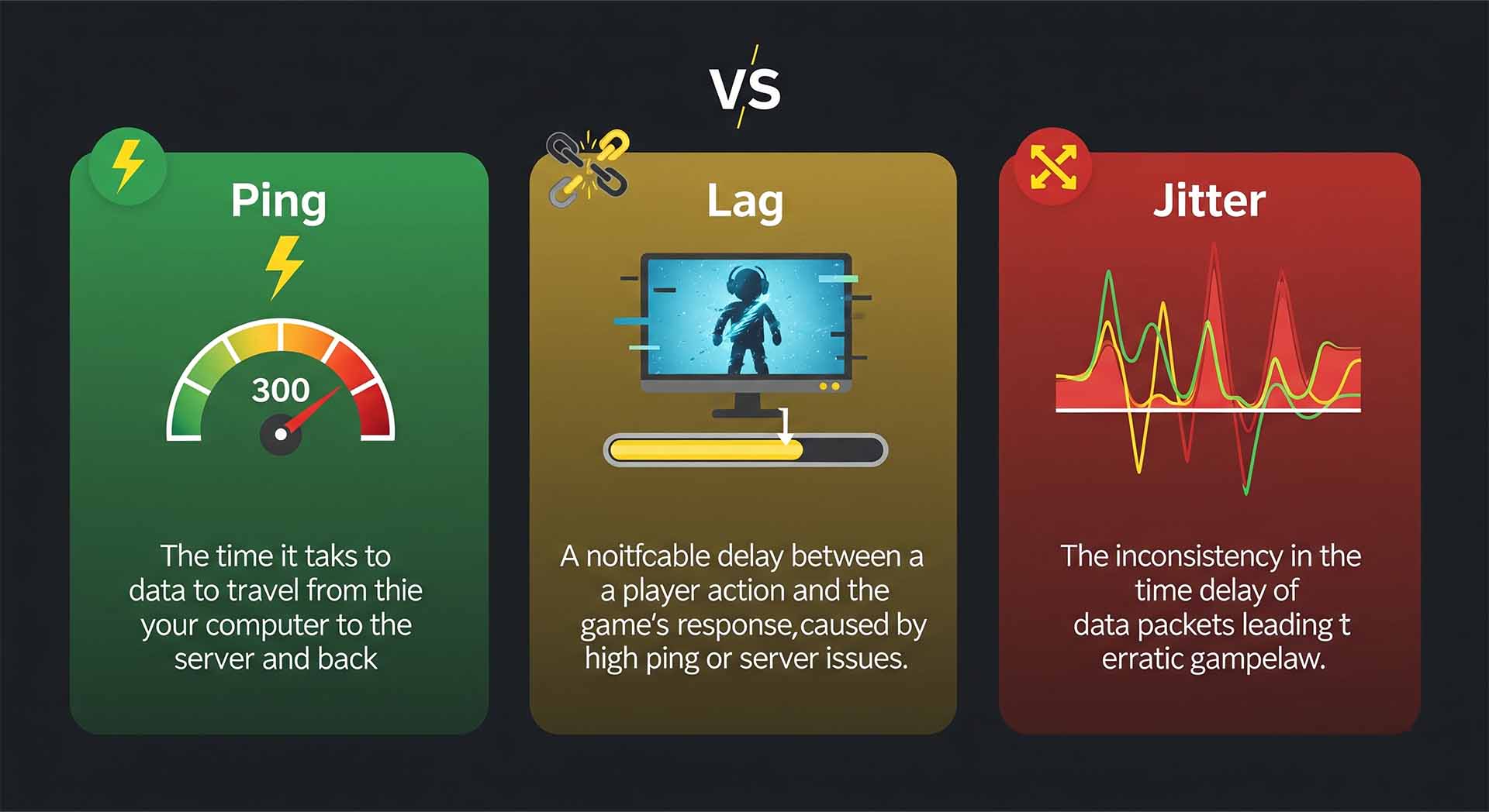 تفاوت پینگ، لگ و جیتر (Ping، Lag، Jitter) در بازی‌های آنلاین